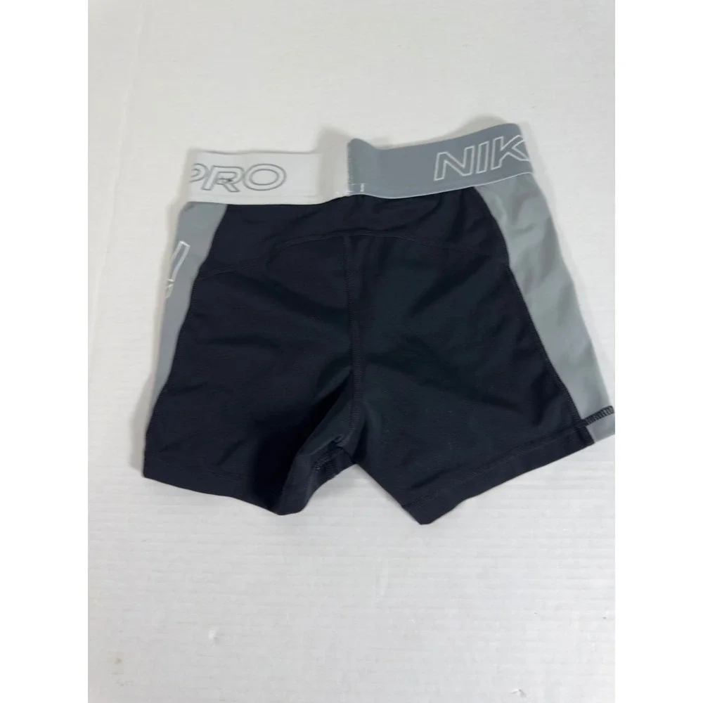 Nike Pro Dri-FIT Compression Shorts Black Grey Youth‎ Kids Size S